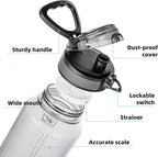 Fanhaw 32 Oz Clear Tritan Water Bottle with Chug Lid, BPA-free, Wide Mouth, Leak Proof - for Gym, Travel, Home, School, Office (Gray)