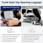 Hard Shell Suitcases 24 Inch Check in Luggage with Spinner Wheels Cup Holder, Lightweight Top Opening Expandable Luggage Hard Case Rolling Medium Checked Suitcase with Lock, Pink