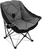 Folding Camping Chair,Oversized Portable Camping Chair with Cup Holder and Phone Holder,Heavy Duty Padded Lawn Chair for Camping, Tailgates, Beach, and Sports