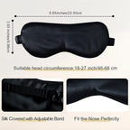 ZIMASILK Adjustable 100% 22 Momme Mulberry Silk Sleep Mask for Sleeping, Filled with Premium Mulberry Silk, Softest & Breathable Blackout Eye Sleeping Mask (Black)