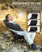 NOVSIGHT Camping Chair - High Back Lightweight Portable Camp Chairs with Headrest Breathable Backrest, Outdoor Folding Camping Chairs for Adults