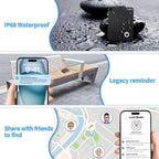 Smart Card (Black) 2 Pack, Smart Wallet Tracker Card Compatible with Apple Find My (iOS only), Bluetooth Tracker with Wireless Charging, IP68 Waterproof Finder, Item Finder with Key Ring/Nylon Lanyard