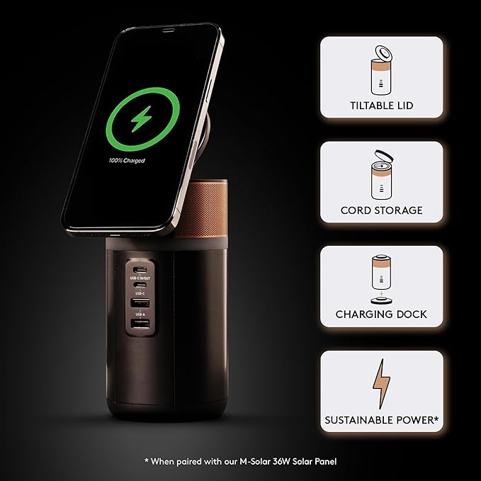 Duracell M150 Portable Charging Hub – 150W Charger for Laptops & Tablets, Wireless Charging for Cell Phones & Earbuds – Light & Compact Power Bank Station w/ USB-C & USB-A Ports, Charging Dock