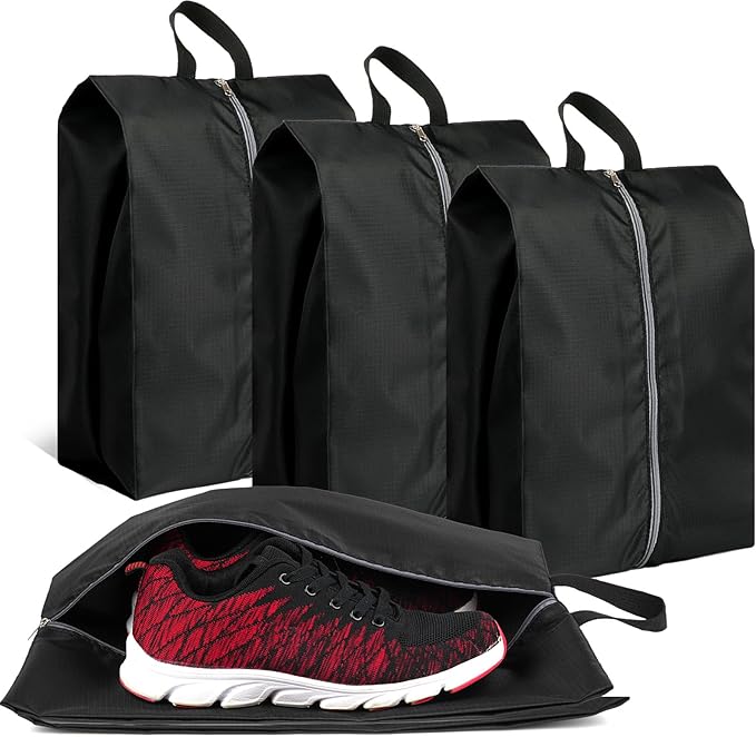 Shoe Bags for Travel, Set of 4 Pack Shoe Travel Bags for Packing, Large Waterproof Portable Travel Shoe Bag with Zipper Travel Essentials Women for and Men