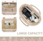 Puffer Tote Bag for Women, Quilted Bag with Zipper, Small Tote HandBags for Work, Travel