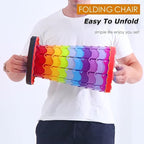 Upgraded Portable Folding Stool, Camping Retractable Seat for Adults Outdoor, Travel, Barbecue, Fishing, Waiting in Line Lightweight Chair 2022 Second Generation (Bluish Black)