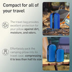 Travel & Camping Cooling Memory Foam Pillow for Backpacking &Airplanes &Beach, Medium Firm Small Camp Bed Pillow for Car Sleeping,Toddler, Breathable Washable Cover, Neck Support Portable Compressible