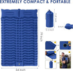 GIGART Double Sleeping Pad for Camping, Portable 4" Extra-Thick Camping Cots for Adults with Pillows & Built-in Foot Pump, Ultralight Camping Mattress for Tent Hiking Essentials Gear (Blue, Double)
