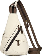KL928 Canvas Sling Bag - Small Crossbody Backpack Shoulder Casual Daypack Rucksack for Men Women(Large Version)