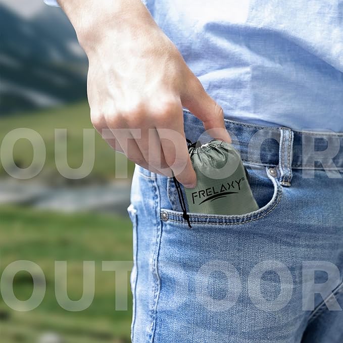 Frelaxy Pocket Picnic Blanket, Waterproof Sandproof Beach Mat, Compact Camping Tarp for Festivals, Hiking, Travel, Outdoor Recreation