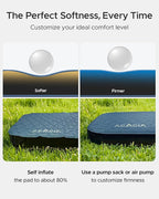 ACACIA 4.3" Thick Self Inflating Sleeping Pad with Foam | Innovative Y-Shaped Telescopic Structure | Ultraportable Camping Mattress | Outdoor Compact Air Mat for Tent Car |