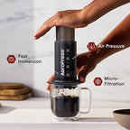 AeroPress Original Coffee Press - All-in-One French Press, Pour-Over & Espresso Style Manual Brewer, 2 Min Brew for Less Bitterness, More Flavor, Small Portable Coffee Maker, Travel & Camping
