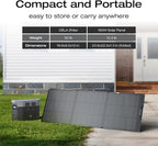 EF ECOFLOW Solar Generator Delta 2 Max 2048Wh with 2x160W Solar Panel, 2400W Portable Power Station LFP Battery, Up to 3400W AC Output, AC + Solar Fast Dual Charging 0-100% in 1 Hr for Camping RV