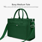 TOPDesign Heavy-Duty Canvas Tote Bag for Women, Adjustable Crossbody/Shoulder Handbag with 9 Pockets, Everything Tote