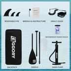 Inflatable Paddle Board,Stand Up Paddle Board Set, Extra Wide SUP Board with Removable Fin, Floating Paddle, Hand Pump, Waterproof Phone Pouch,Traveling Board