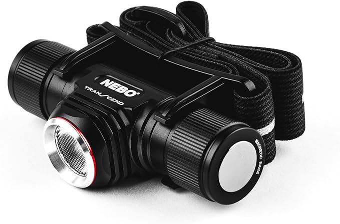 NEBO Transcend Rechargeable Headlamp | 1000 Lumens, 5 Light Modes, Detachable Magnetic Work Light, Water Resistant, Bright LED Headlight for Hiking & Camping, Includes USB Charging Cable