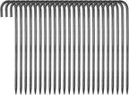 VEVOR Rebar Stakes, 16-Inch, Heavy-Duty 0.4 in Diameter J Hook, Galvanized Steel Ground Anchors with Chisel Point End & Rust-Resistant Coating, for Gardening Support, Fence, Camping Tents (24-Pack)