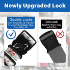 Luggage Straps for Suitcases, Travel Adjustable Belt with Quick Release Buckle, Heavy Duty Nylon Bag Packing Strap, Unique Bright Identifiers Business Travel Accessories (2 Pack) - Colorful Daisy