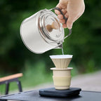 Camping Kettle, Stainless Steel Portable Coffee Tea Pot with Anti-Scald Handles, 35.2oz Capacity for Outdoor Camping Hiking Picnics (Silver)