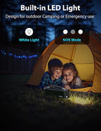 Portable Power Station 150W, 133.2 Wh/36000mAh Fast Charging, Rechargeable Generator with 5 Outputs, AC Outlets Power Bank with LED Light for Backup Home Outdoor Emergency Travel Camping RV