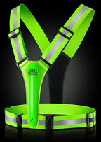 LED Reflective Vest Safety Gear, Light Up Vest for Night Walking Cycling, High Visibility Running Vest with Reflective Strips