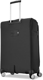 Samsonite 2-PC Soft-Sided 21/25” (Carry-On & Medium Checked), Lightweight Expandable Element Luggage Set: 2 Front Pockets & Side Pocket, Four Spinner Wheels, Adjustable Handle, Durable- Black