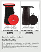 18-inch Heavy Duty Collapsible Stool - 800 lbs Capacity, 2.6 lbs Lightweight Portable Folding Stool for Camping, Travel, Music Festivals and Other Outdoor Events