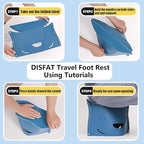 Travel Foot Rest for Airplane,Airplane Foot Rest,Portable Folding Under Desk Foot Stool,Relieves Back & Knee Pain,Comfortable for Long Flights,Cars,Trains,Ultralight Mini (Dark Black)
