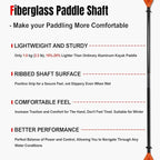 Kayak Paddles with Fiberglass Shaft and Reinforced PP Blade, Floating Adjustable Kayaking Oars, 3 Piece, 220-240 cm/86-94 Inches, 240-260 cm/94-102 Inches