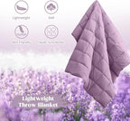 puredown® Soft Feather Down Throw Blanket Lightweight Packable Couch Throw for Indoor and Outdoor Use, 50"X70",Lavender