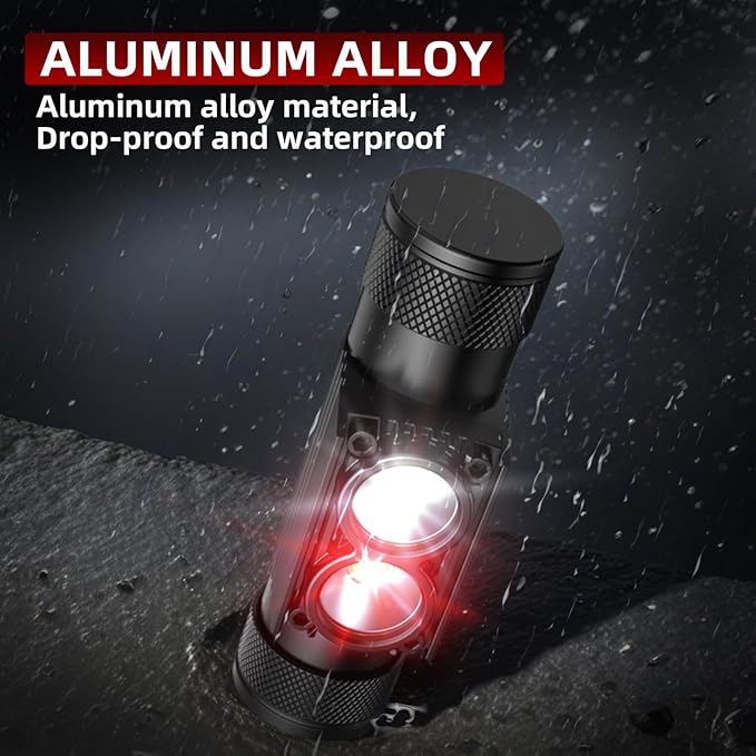 LED Headlamp Rechargeable Flashlight, 180°Wide Beam Red and White Light Head Lamp, 6 Modes Headlight, Lightweight and Waterproof Headlamps, Hiking, Camping, Outdoors, Work- Adults and Kids(H25B)