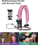 40oz Insulated Water Bottle,Stainless Steel Vacuum Water Bottle, BPA-Free & Leakproof -with Paracord Handle,Strap,Straw Spout Lids,Large Water Jug for Gym Sports