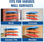 Kayak Storage Rack, Heavy Duty Freestanding Kayak Rack for Garage and Outdoor Storage, Kayak Stand Adjustable for Kayak, Canoe, Surfboard and Paddle Board