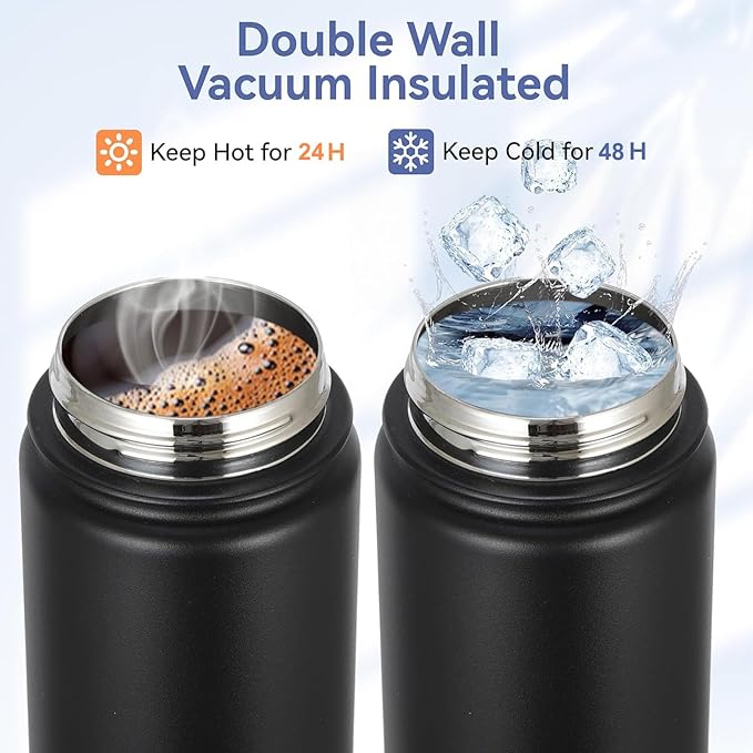 40oz Water Bottle Insulated with Straw,Leak Proof Water Bottles Fit in Car Cup Holder，Mens Water Bottle Stainless Steel for Gym,Hiking,Travel，Sport,Bpa free