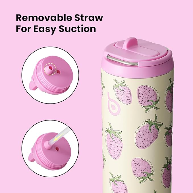 BOTTLE BOTTLE Insulated Water Bottle 24oz with Straw Lid and Handle for Sports Travel Gym Stainless Steel Water Bottles Double-Wall Vacuum Metal Leak Proof BPA-Free