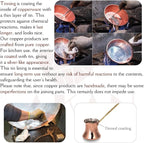 Hakan Turkish Coffee Pot | Stove Top Water Boiler, Coffee Maker, Butter, Chocolate & Milk Warmer | Even and Quick Heat with Handcrafted Copper Material | Coffee Gifts Idea, 6.5 Oz (190 cc)