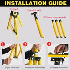 21000 lumens LED Work Light, IP66 Waterproof Portable Work Light, with Tripod, 16.4-Foot (About 5 Meters) Wire; Suitable for Outdoor and Indoor Workshop, Garage, and Construction site Lighting