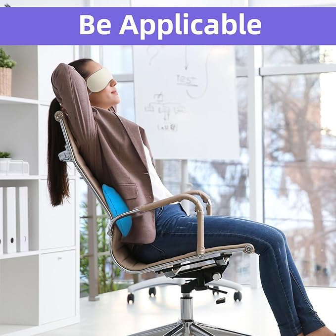 4 Pcs Ultralight Inflatable Portable Pillows, with 1pcs ice-Silk eyeshade and a Small air Pump. Compressible, Comfortable, Ergonomic Pillowfor Neck Lumbar Support and Camp Sleeping, 4 Colors