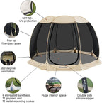 Alvantor Screen House Gazebo, 6-10-15 Person Pop Up Igloo Screened Canopy Tent with Mosquito Netting Sides, Instant UV Resistant Sun Shelter for Garden, Patio, Backyard