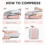 8 Set Compression Packing Cubes for Travel Essentials,Compressible Expandable Packing Cubes for Suitcase,OlarHike Luggage Organizer Bags for Travel,Handy Helper for Organizing Clothes(Pink)
