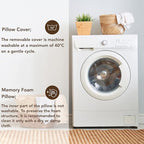 Travel Memory Foam Pillow for Sleeping, Comfortable Camping Pillow, 15.75x11.81x3.94 inches, Easy to Carry Portable Bag, Soft, Breathable, Washable Pillowcase