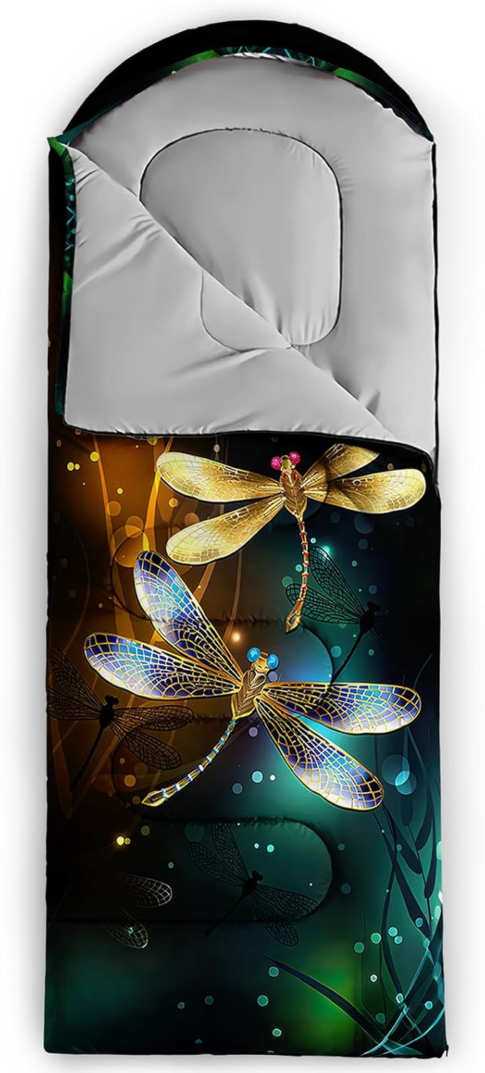 AILONEN Pink Lovely Rabbit Sleeping Bag for Girls Kids Adults,Warm and Cool Weather,Lightweight,Waterproof Backpacking,Cartoon Flowers Printed Bunny Sleeping Bag for Camping