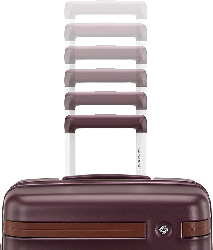 Virtuosa Hardside 21 Inch Carry On Luggage - Airline Approved with 360° Spinner Wheels, RightHeight™ Adjustable Handle - Zippered WetPak™ - TSA Lock - Expandable Light Polycarbonate Shell - Merlot