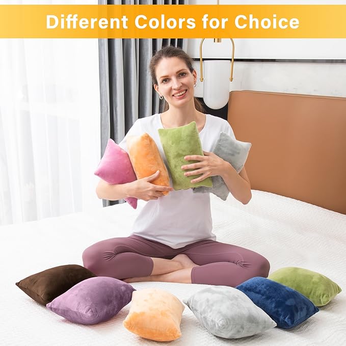 2 Pack Small Pillow, Memory Foam Mini Pillow 11 X 7 Inches for Travel, Sleeping, Nap and Neck, Knee, Lumbar Support, Tiny Cushion for Pet, Dogs (Brown)