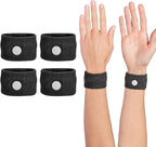 Motion Sickness Wristband, Anti-Nausea Acupressure Wrist Band for Nausea Relief, Dizziness and Vomiting from Car Sea Boat Flying Travel Sickness for Adults and Kids (Black, Large, 2 Pairs)