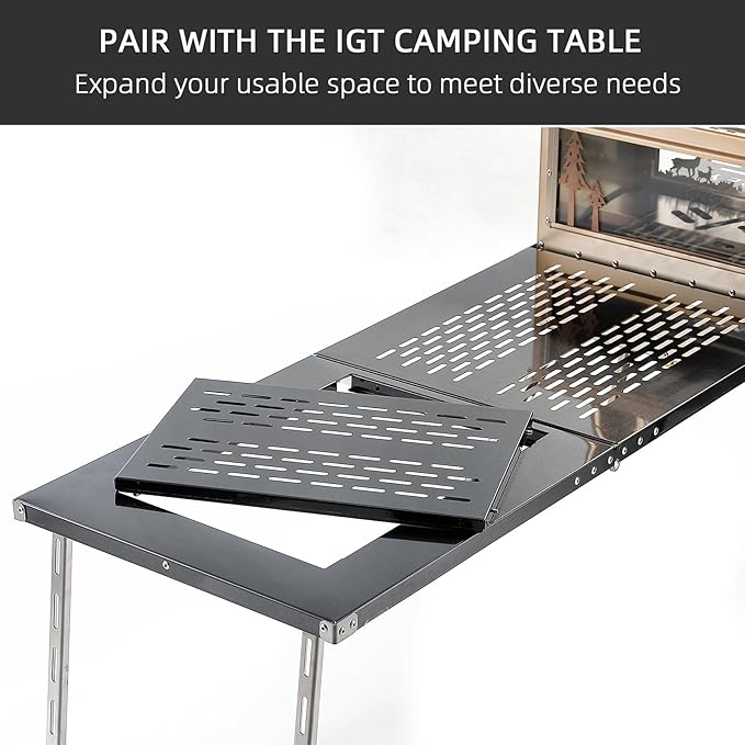 Stainless Steel Portable Wood Burning Stove with Oven & Camping Table, 6 Chimney Pipe for Outdoor Camping, Cooking, Tents, BBQ, Hiking, Fishing, Backpacking