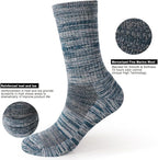 EnerWear 4 Pack Women's Merino Wool Outdoor Hiking Trail Crew Sock