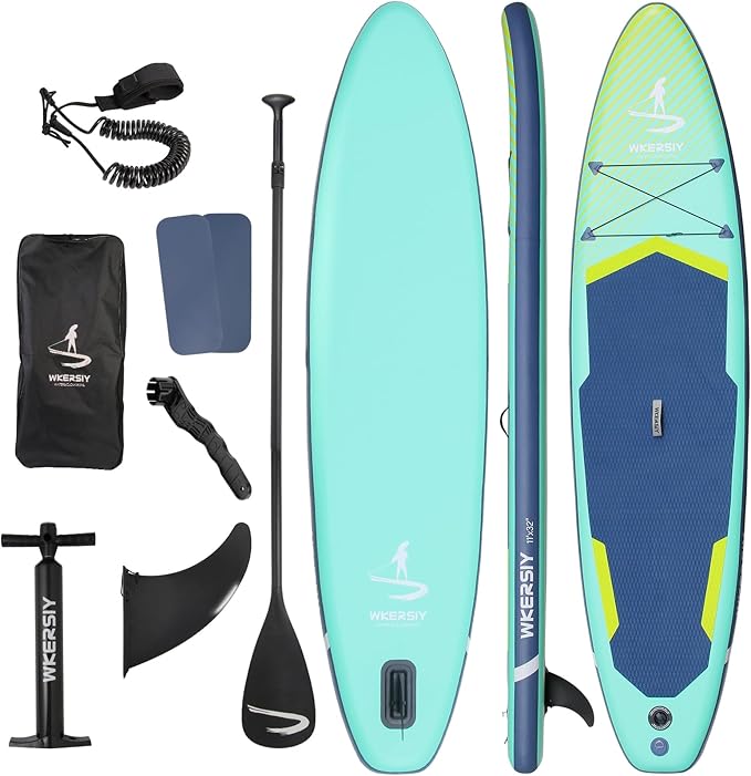 11”32“6 Premium Inflatable Stand Up Paddle Boards with Durable SUP Paddle Board Accessories Wide Stable Design Includes Backpack Required Parts Non-Slip Comfort Deck for Youth & Adults