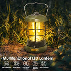 UniqueFire Rechargeable Camping Lantern 1500 High Lumens Hurricane Camp Light 2 Modes Portable Electric Tent Lamp Hands-Free Flashlight Lantern,5000 mAh Battery LED Lanterns for Power Outages