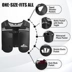 Running Phone Holder Vest with 500ml/17oz Running Water Bottle | Waterproof Phone Pouch Reflective Vest | 8 Pockets, Lightweight Hydration | Accessories for Men & Women